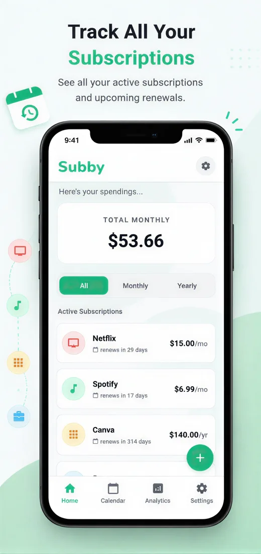 Subby app screenshot